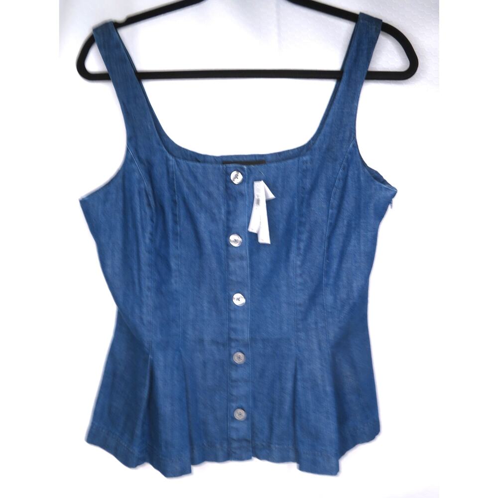 New BANANA REPUBLIC Denim Button Bustier Top Women's Sz 6